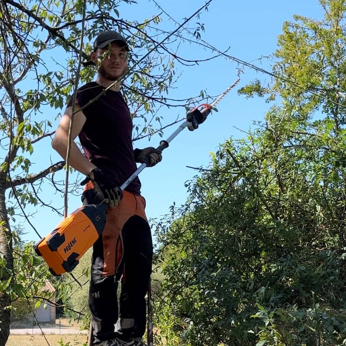 Jardinier professionnel taillant les haies